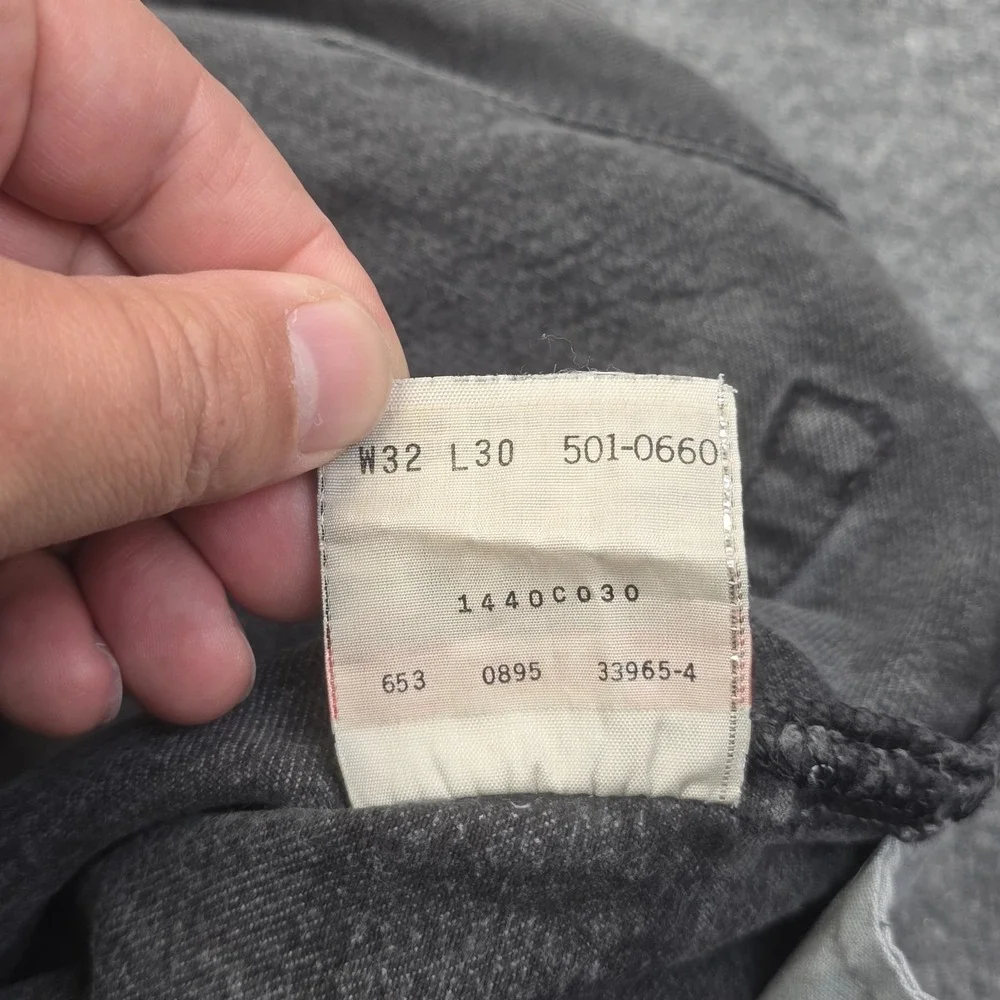 Vintage Levi's 501 Jeans Men's 32 x 30 (FITS 30 x 23) Black Splatter Raw Hem USA